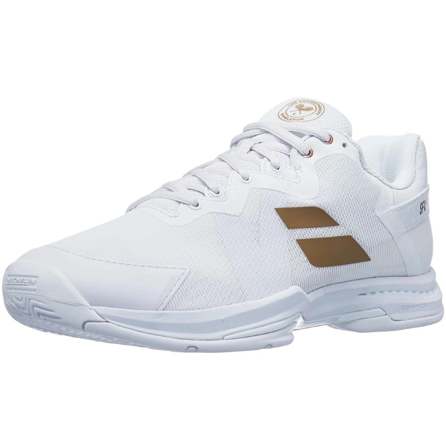 Men'S * | Babolat Sfx3 Ac Wimbledon Men Tennis Shoes White/Gold