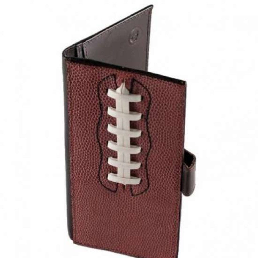 Football * | Leather Football Checkbook Wallet Best Price