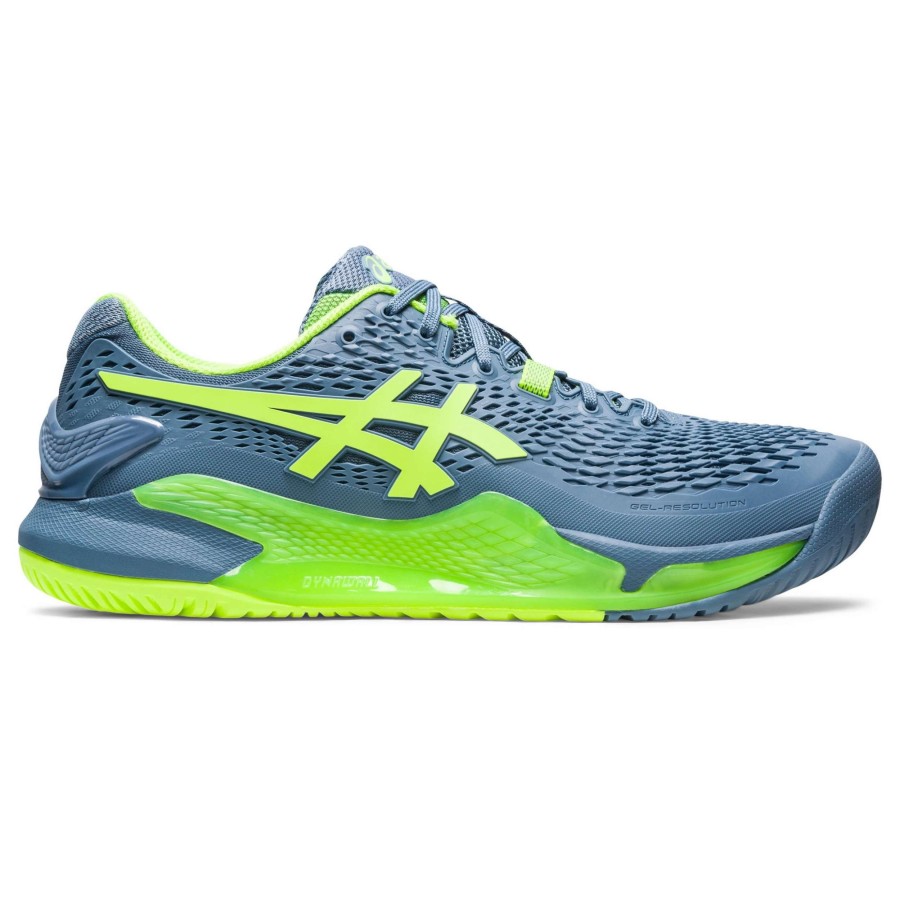 Men'S * | Asics Gel Resolution 9 Men Tennis Shoes Steel Blue/Green