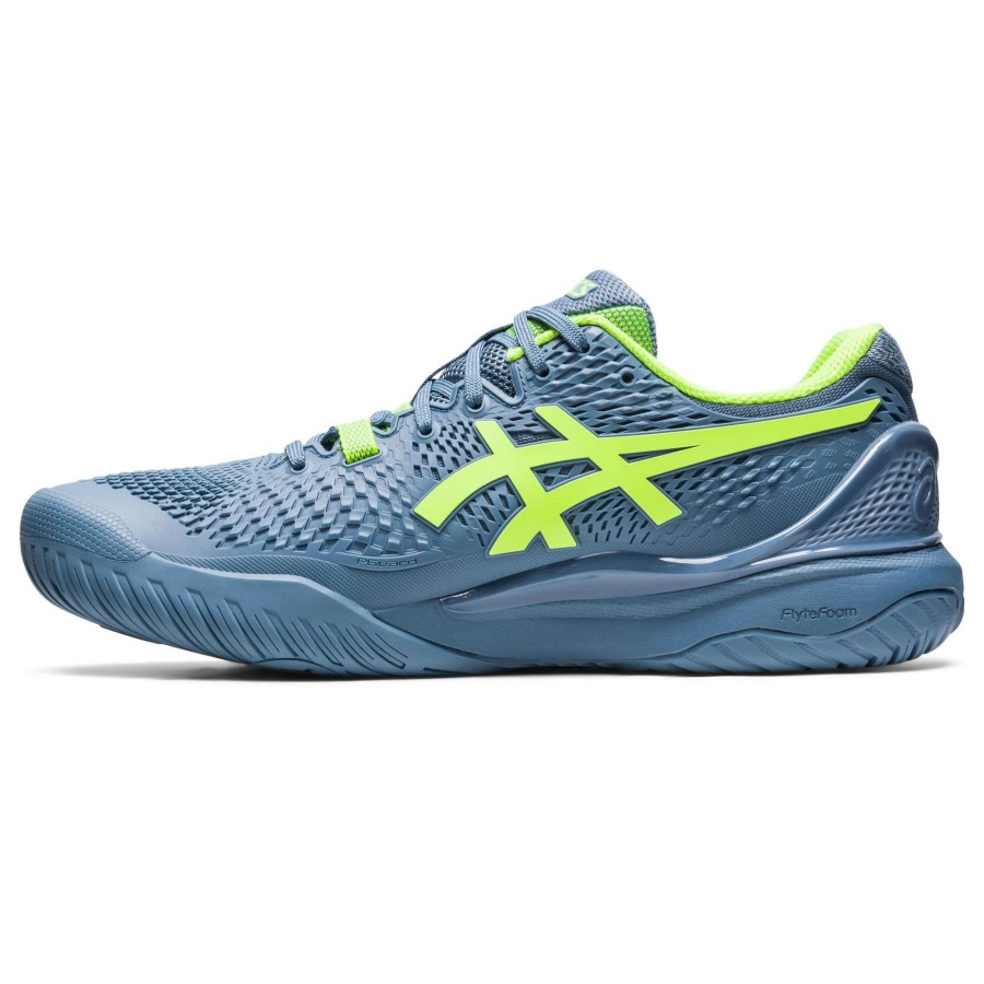 Men'S * | Asics Gel Resolution 9 Men Tennis Shoes Steel Blue/Green